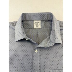 Brooks Brothers Dress Shirt Men‎ 17-4/5 Blue Button Up Long Sleeve Regent Fit